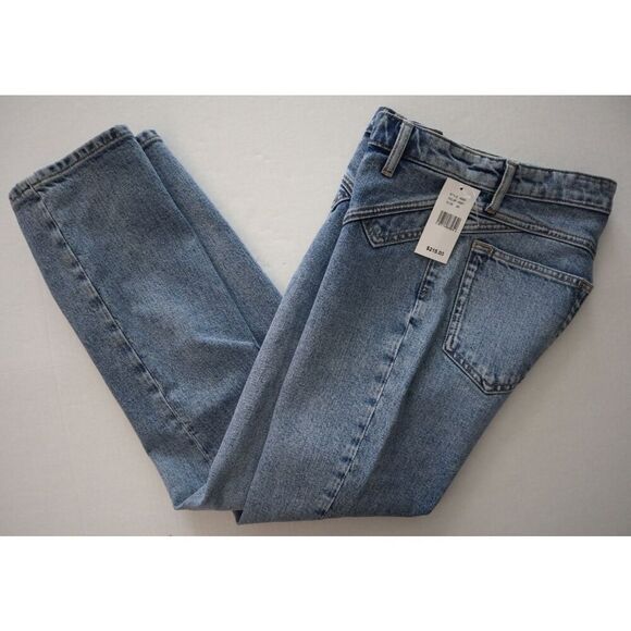 Adriano Goldschmied WMN Sz 26 Blue Chevron Isabelle HR Straight Crop Jeans - Picture 11 of 12